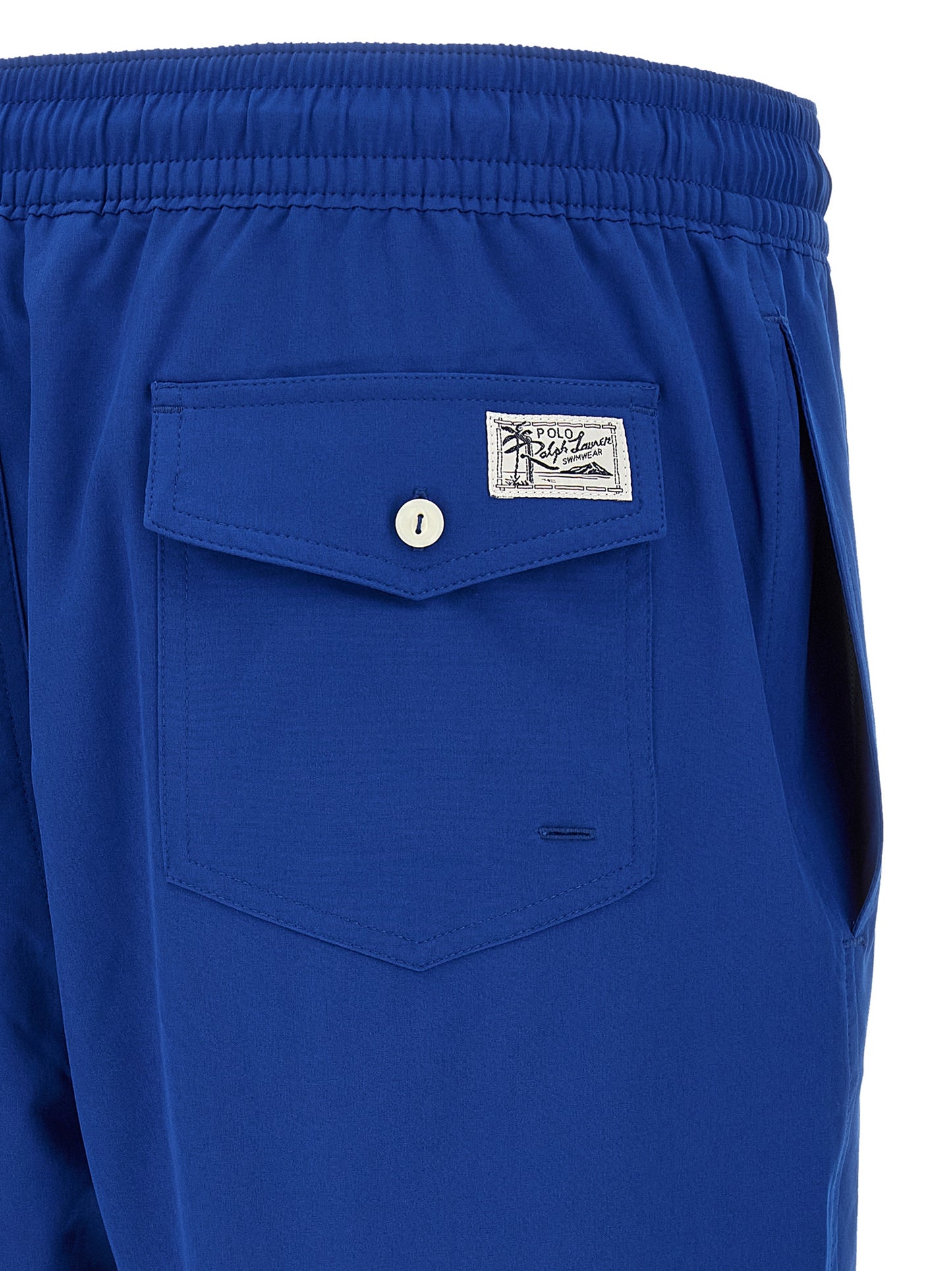 Blue Polyester Swim Shorts
