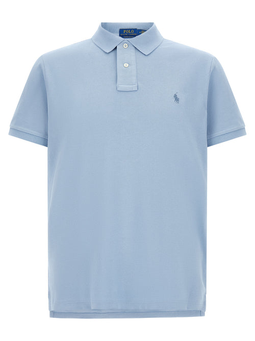 Blue Cotton Polo Shirt
