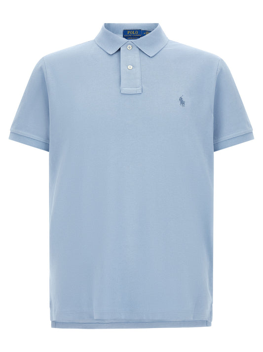 Blue Cotton Polo Shirt