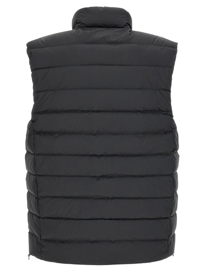 Black Polyester Sleeveless Jacket