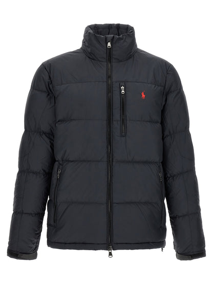 Black Polyester Full-Length Jacket