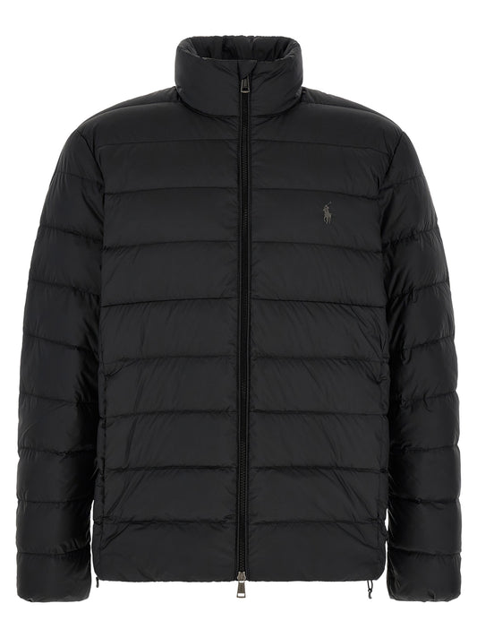 Black Polyester Full-Length Jacket