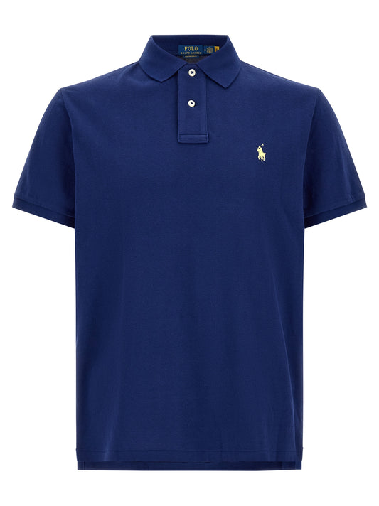Blue Cotton Polo Shirt
