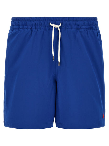 Blue Polyester Swim Shorts