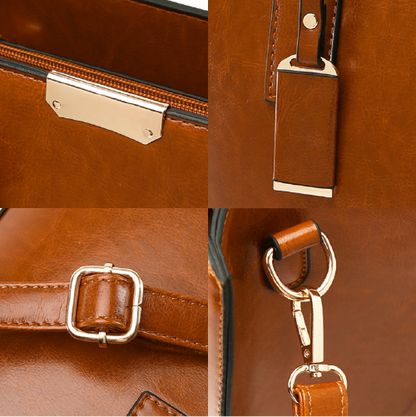 Set aus Echtleder Tasche + 2 Geldbörse - Zayna