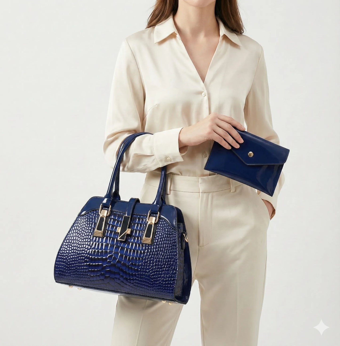 Set Tasche und Geldbörse aus Echtleder - Vian