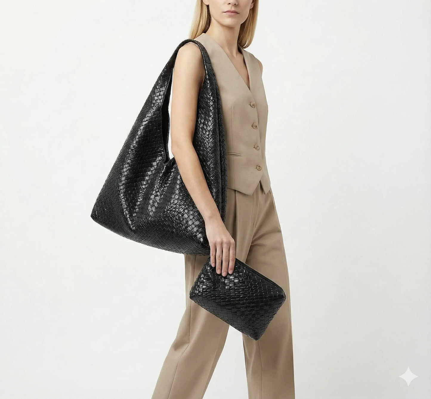 Tasche  und Geldbörse aus Echtleder - Noelle