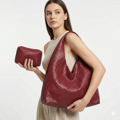 Tasche  und Geldbörse aus Echtleder - Noelle