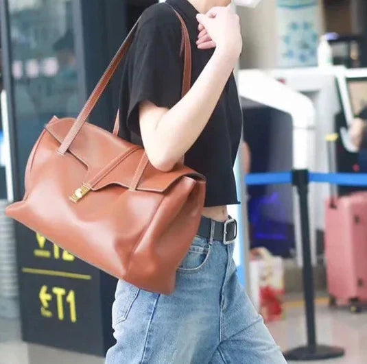 Tote-Tasche aus Echtleder Ione