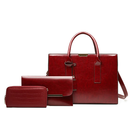 Set aus Echtleder Tasche + 2 Geldbörse - Zayna