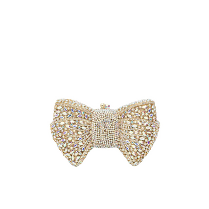 Clutch mit Schleife und Strass Bianca