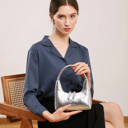 Baguette-Tasche aus Echtleder Aurora