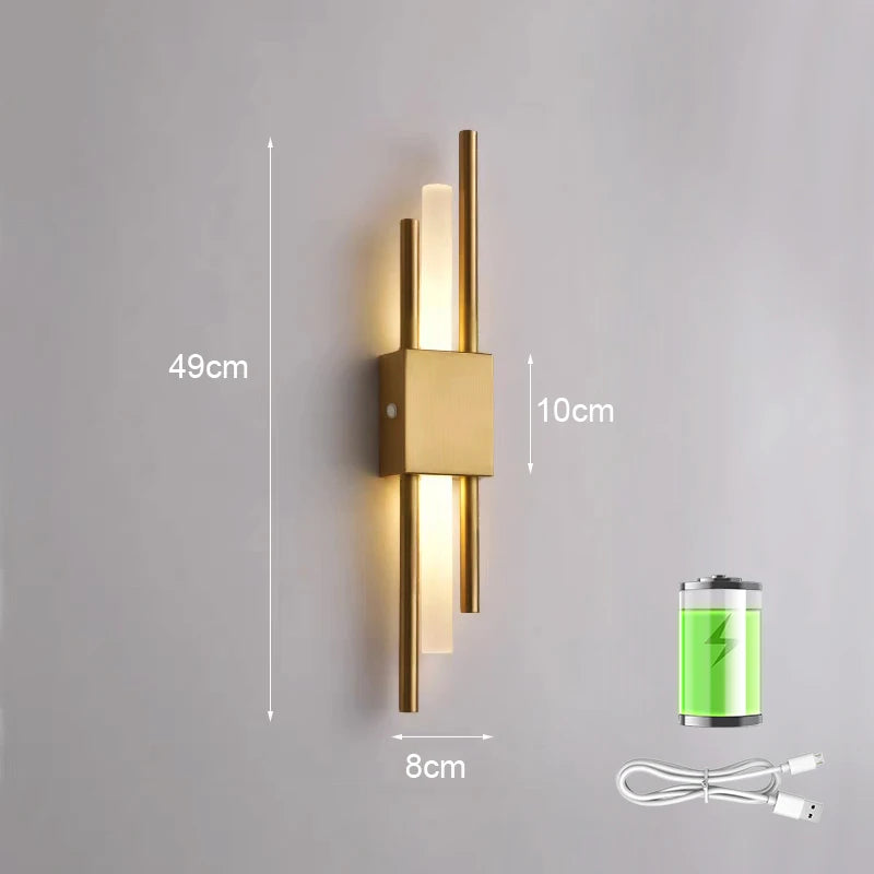 Lâmpada de parede LED recarregável Nordic, Iluminação interior, Quarto, Cabeceira, Sala de Estar, Casa, Escadas, Lâmpadas de Decoração, Moderno