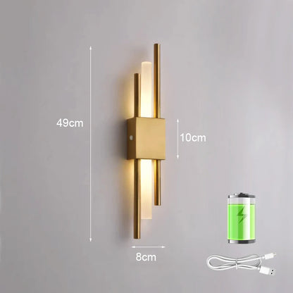 Lâmpada de parede LED recarregável Nordic, Iluminação interior, Quarto, Cabeceira, Sala de Estar, Casa, Escadas, Lâmpadas de Decoração, Moderno