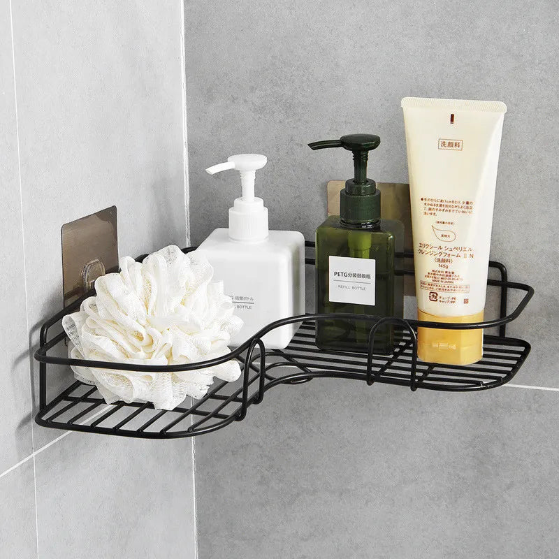 Prateleira de parede do banheiro com ventosa, suporte do champô, nenhuma perfuração, armazenamento da cozinha, acessórios do chuveiro, 1 Pc, 2Pcs