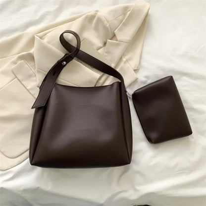 Tasche aus Echtleder + Necessaire - Glass