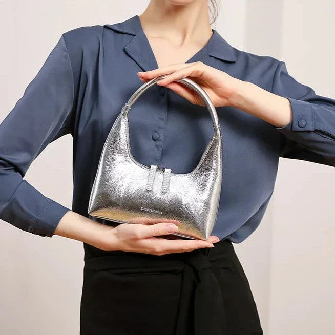 Baguette-Tasche aus Echtleder Aurora