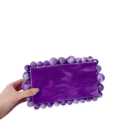 Clutch-Tasche aus Acryl in Marmoroptik