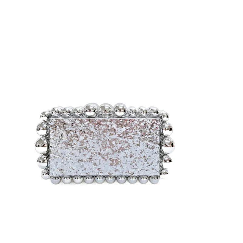 Clutch-Tasche aus Acryl in Marmoroptik