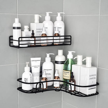 Prateleira de parede do banheiro com ventosa, suporte do champô, nenhuma perfuração, armazenamento da cozinha, acessórios do chuveiro, 1 Pc, 2Pcs