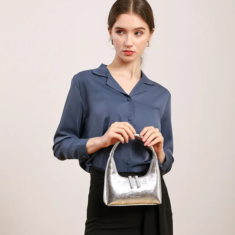 Baguette-Tasche aus Echtleder Aurora