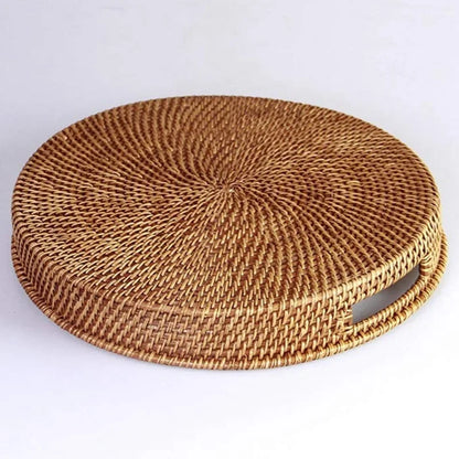 Cesta De Frutas De Vime De Rattan Tecida À Mão, Cesta De Pão De Lanche De Chá, Caixa De Armazenamento Retangular Cosmética, Suprimentos De Cozinha Doméstica