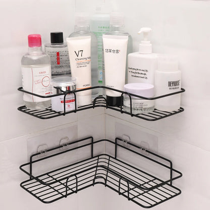 Prateleira de parede do banheiro com ventosa, suporte do champô, nenhuma perfuração, armazenamento da cozinha, acessórios do chuveiro, 1 Pc, 2Pcs