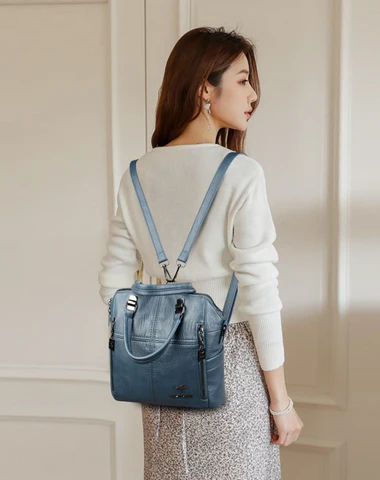 Rucksack-Tasche aus Leder Vivette