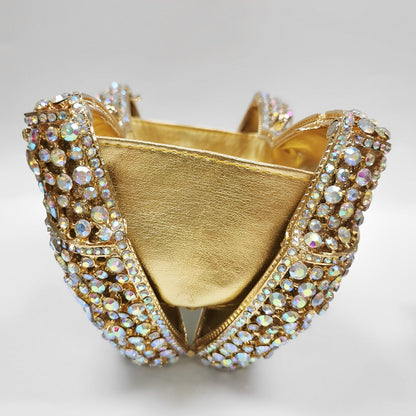 Clutch mit Schleife und Strass Bianca